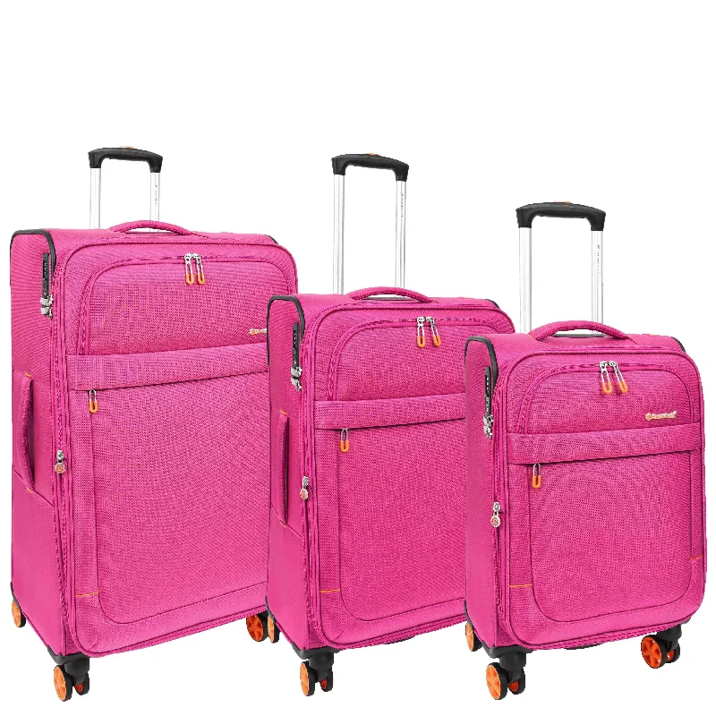 suitcase heavy duty-Four Wheel Suitcase Lightweight Expandable Quito Pink