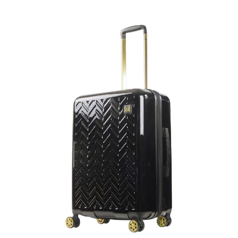 suitcase with light build-Ful Groove 27" Expandable Hardside Spinner luggage, Black