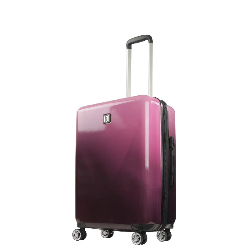 suitcase with cool straps-Ful Impulse Ombre Hardside Spinner 26" Luggage, Pink