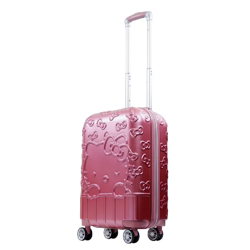 suitcase for small escapes-Hello Kitty Portrait & Bows 22.5" Carry-on Luggage Spinner Suitcase