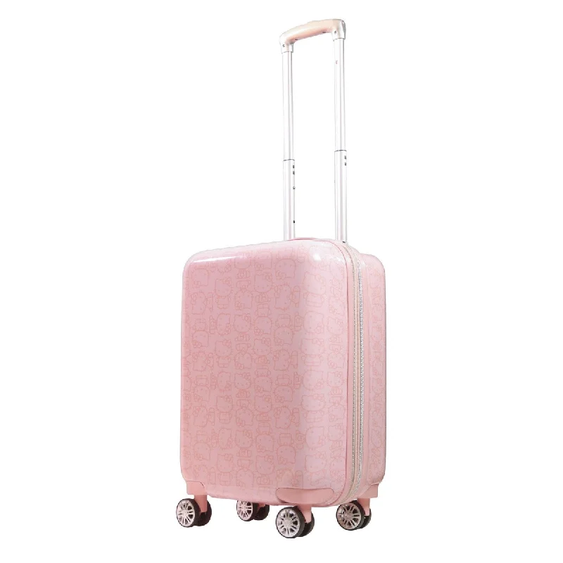 suitcase for clothes-Hello Kitty Pose All Over 22" Hard-Sided Luggage Pink