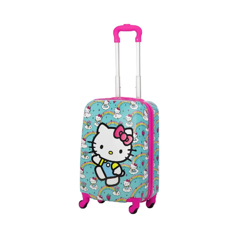 suitcase for eco journeys-Hello Kitty Rainbows Kids 21" Sky Blue Carry-on Luggage