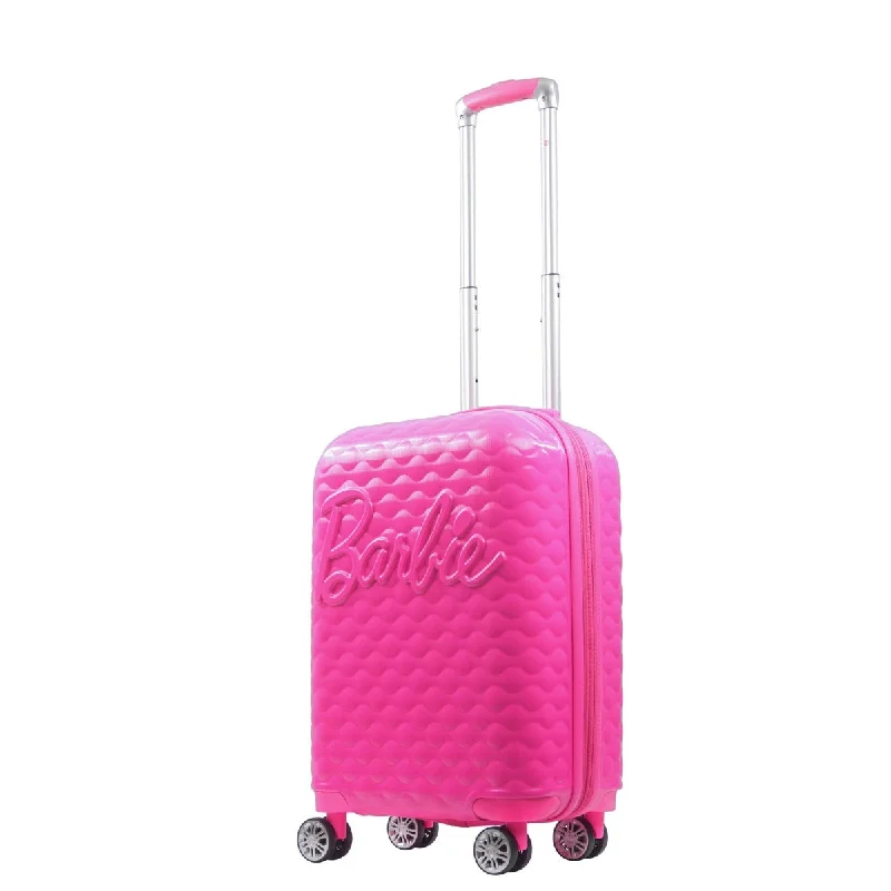 suitcase with extra pockets-Barbie™ 3D Quilted Texture 22.5" Carry-on Luggage