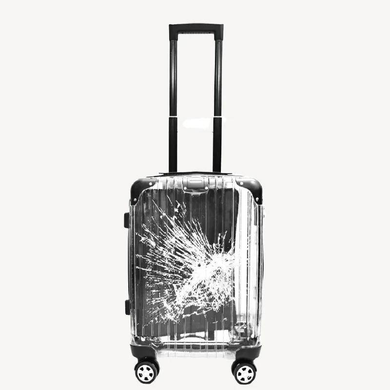 suitcase for city adventures-Karry-On Clear-Cracked Tsa Transparent Pc Hardshell Luggage