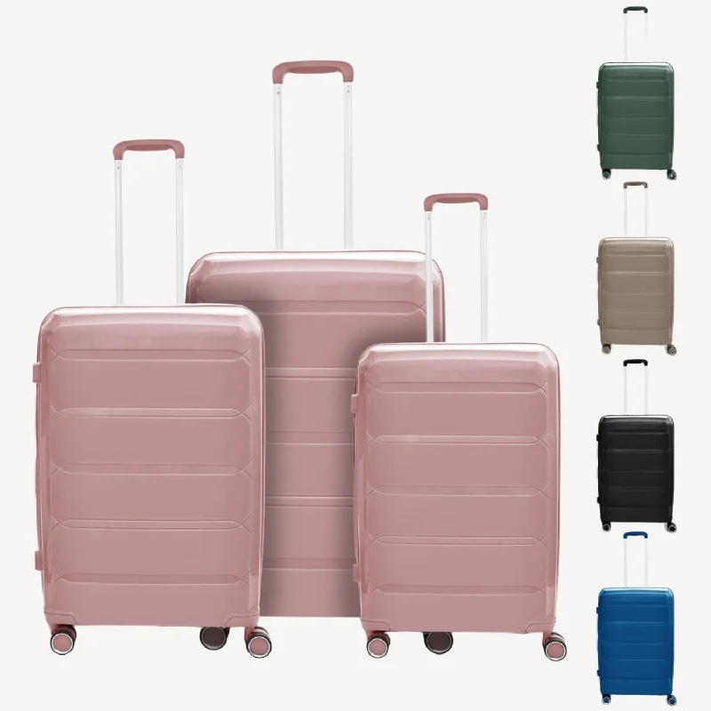 suitcase with extra strength-Litevoyage Elite Expandable Pp Luggage Set 22/26/30"