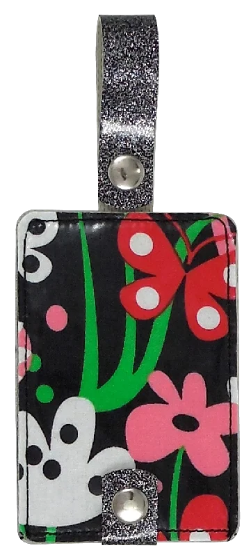 suitcase with travel locks-Luggage Tag Duo - Flirty Flowers