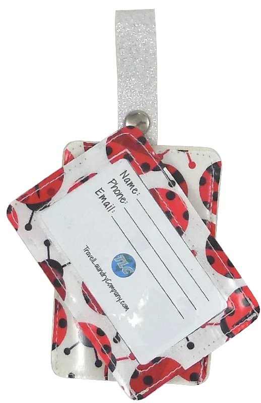 suitcase for rugged travel-Luggage Tag Duo - Ladybugs