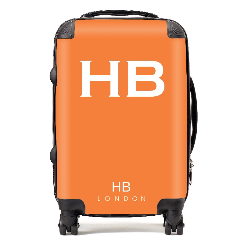 suitcase for weekend escapes-Personalised Clementine with White Font Initial Suitcase