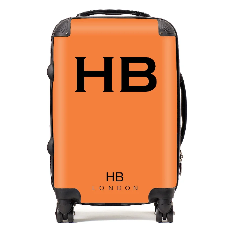 suitcase for minimalist trips-Personalised Clementine with Black Font Initial Suitcase