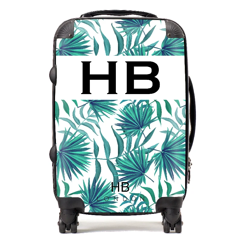 suitcase for international travel-Personalised Palm Print Initial Suitcase