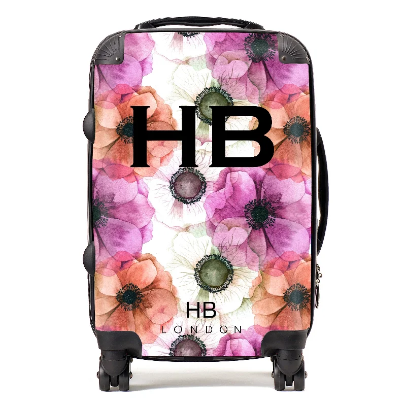 suitcase with easy wheels-Personalised Poppy Initial Suitcase