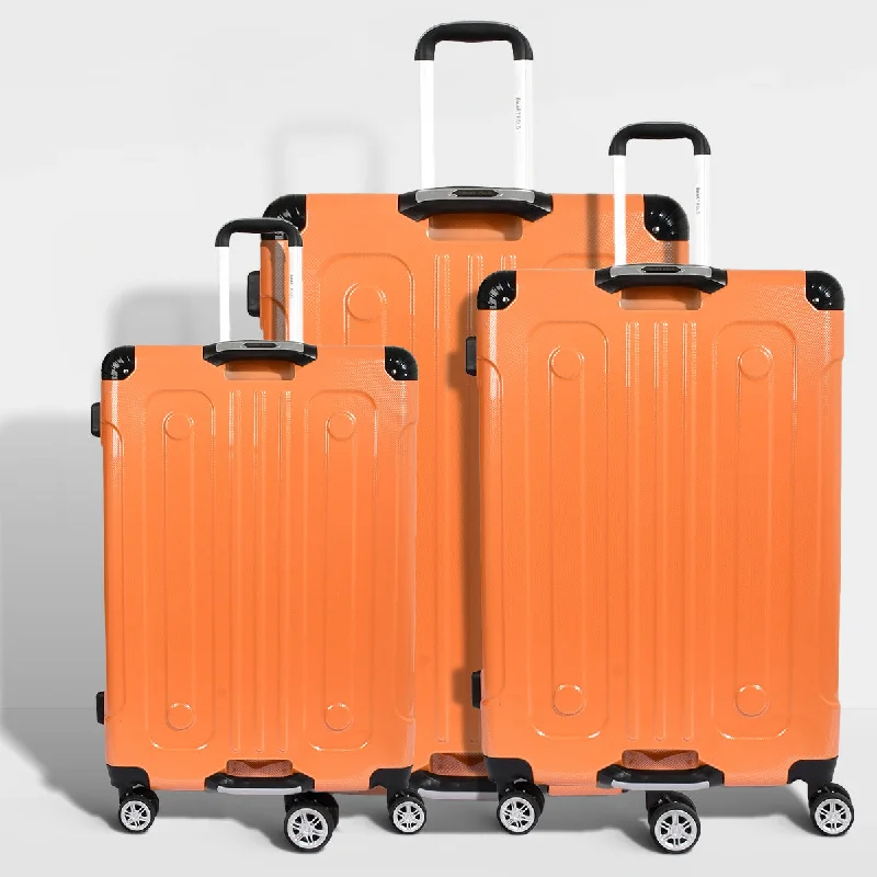 suitcase with light build-Smart Polo 3-Piece ABS Lightweight Expandable Suitcase Set 28-24-20