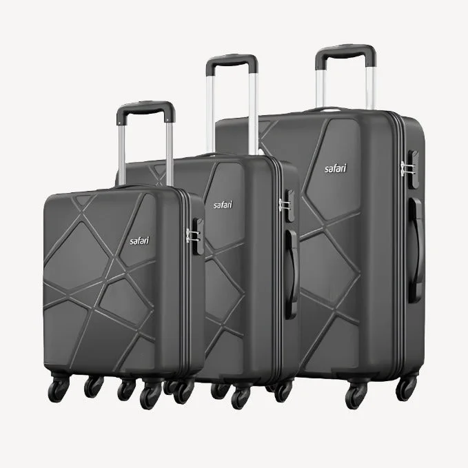 suitcase with travel scale-Safari Pentagon Hardside 3PC PP Luggage Set (22/26/30")