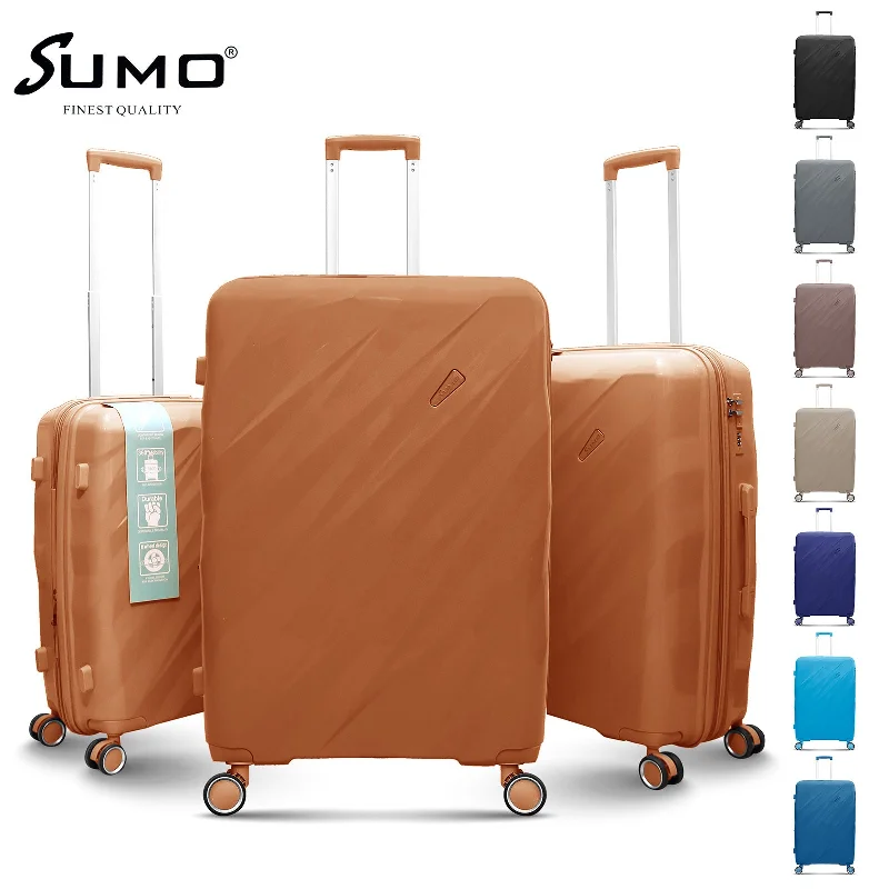 suitcase with travel gear-Sumo Haul-It Expandable Luxe PP Luggage 3PC Set (20/24/28")