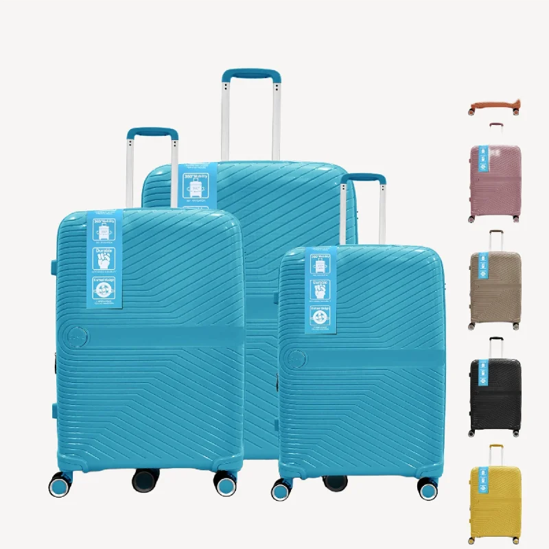 suitcase with strong build-Sumo Travelite Pro 360° Expandable Pp Luggage 3Pc Set 20/24/28"