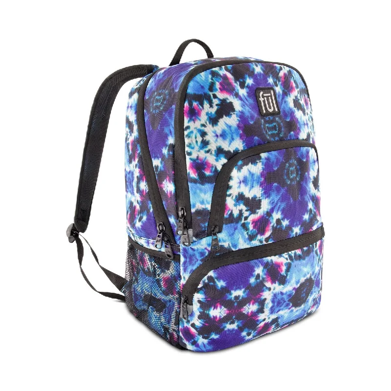 Backpacks with durable zippers-Terrace Laptop Backpack Blue Purple Tie-Dye