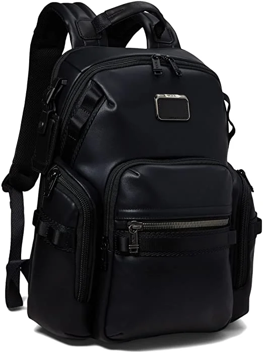 Backpacks for urban hikes-TUMI Alpha Bravo Navigation Backpack Black Leather