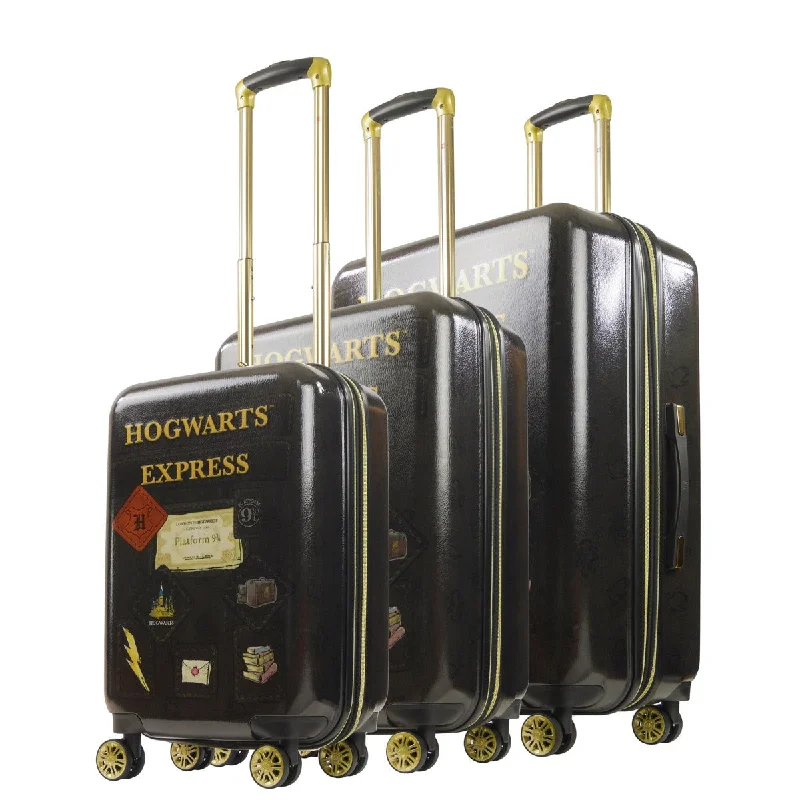 suitcase with soft straps-Harry Potter Hogwarts Express 3 Pcs Luggage Set Black