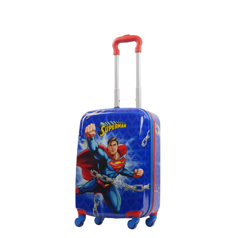 suitcase for long vacations-WB Superman Kids 20.5" Hard Side Spinner Carry-on Luggage