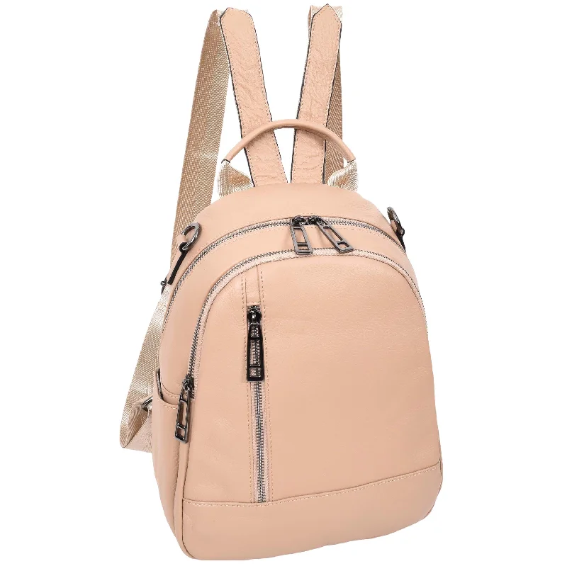 Backpacks with waterproof fabric-Womens Real Leather Casual Backpack Victoria Rose