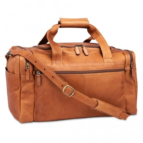 Duffel Bag with front space-Dorado 18" Leather Duffel