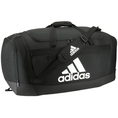 Duffel Bag for heavy gear-adidas Defender 4 Large Duffel Bag, Black/White, One Size