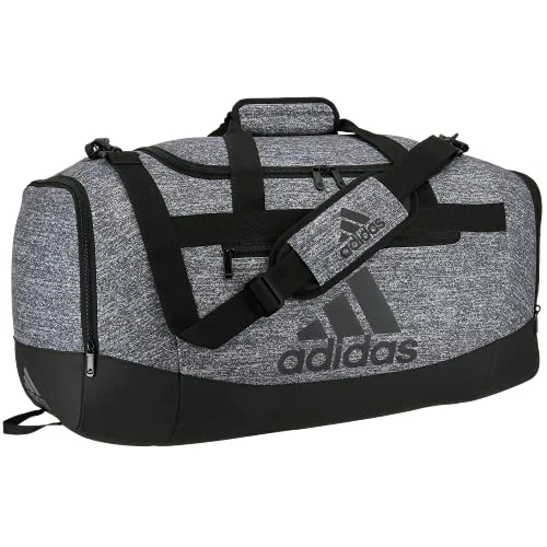 Duffel Bag for medium gear-adidas Defender 4 Medium Duffel Bag, Jersey Onix Grey/Black, One Size