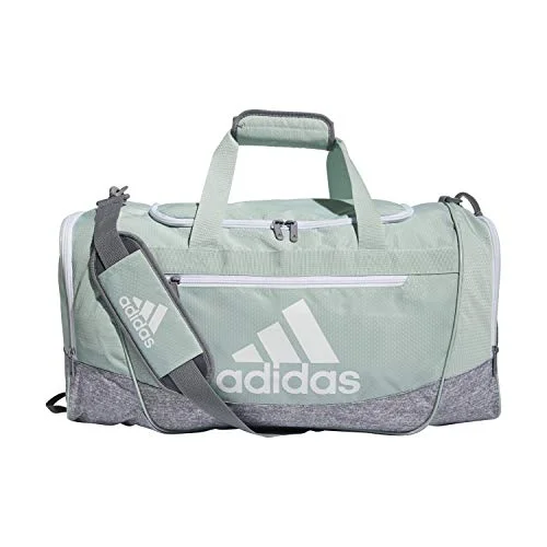 Duffel Bag for light gear-adidas Defender III Medium Duffel Bag, Green Tint/White, One Size