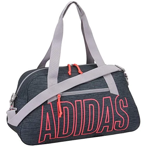 Duffel Bag with inner straps-adidas Graphic Duffel Bag, Legacy Blue Canvas/Signal Pink/Glory Grey, One Size