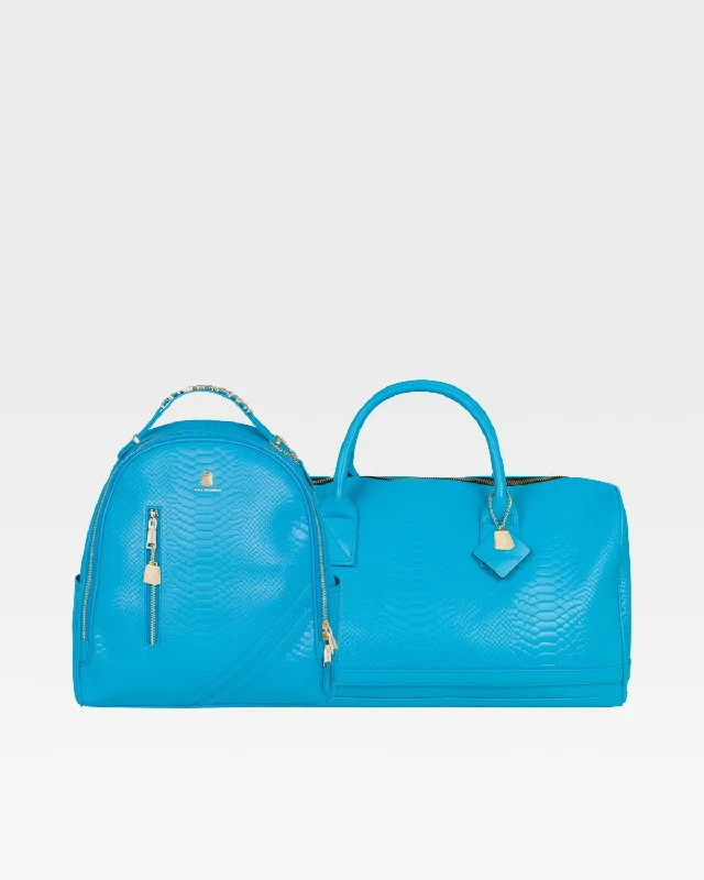 Duffel Bag with breathable fabric-Apollo 1 BFF Travel Set in Aqua Blue