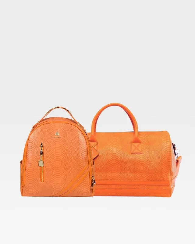 Duffel Bag with foldable design-Apollo 1 BFF Travel Set in Tangerine