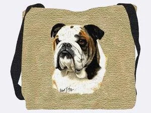 Tote Bag canvas-Bulldog Tote Bag - 17 X 17 Tote Bag