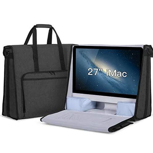 Tote Bag with camouflage-Damero Carrying Tote Bag Compatible with Apple 27" iMac Desktop Computer, Travel Storage Bag for iMac 27-inch and Other Accessories, Black