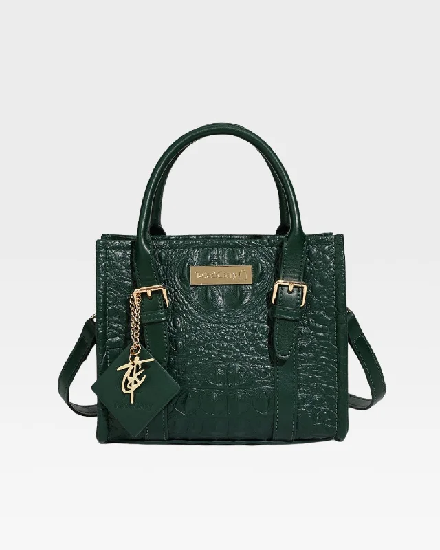 Tote Bag floral pattern-Apollo 2 Mini Tote Bag in Emerald Green