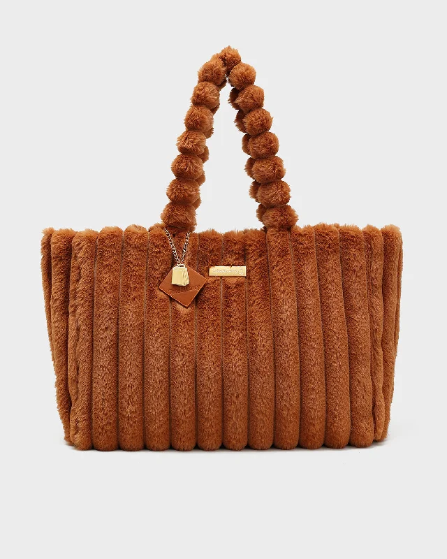 Tote Bag aesthetic-Fuzzy Tote Bag in Brown