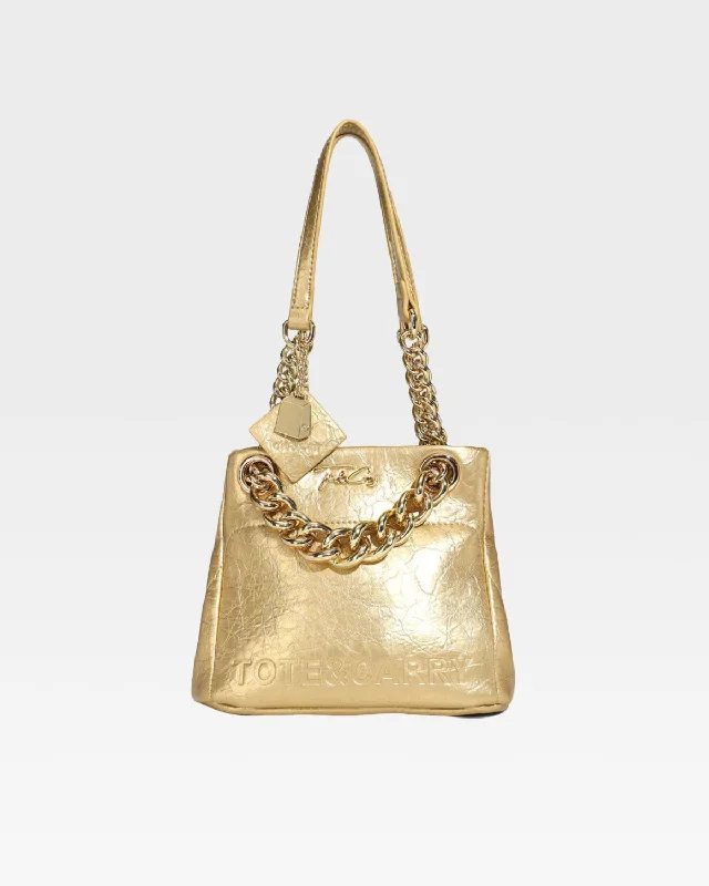 Tote Bag designer-Leather Mini Tote Bag in Gold