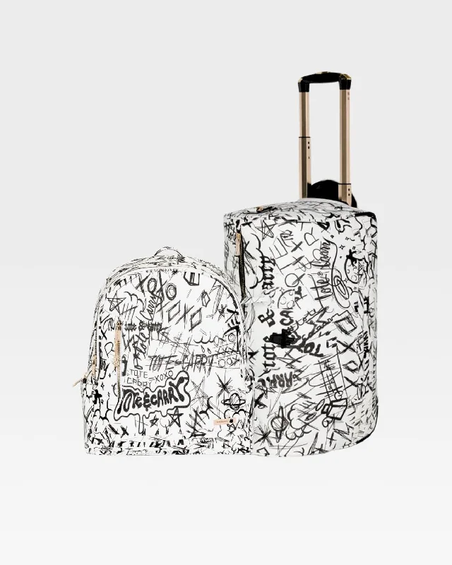 Duffel Bag with solid color-Graffiti Tombstone Roller Duffle Set in White