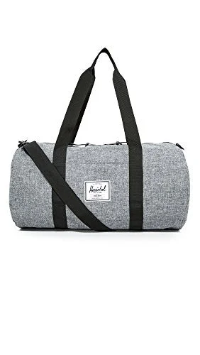 Duffel Bag with side flaps-Herschel Sutton Duffel Bag, Raven Crosshatch/Black, Mid-Volume 28.0L