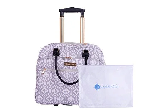 Tote Bag with floral design-Jenni Chan Adra 2-Piece Set Business Tote + 311 Bag Travel, Grey One Size