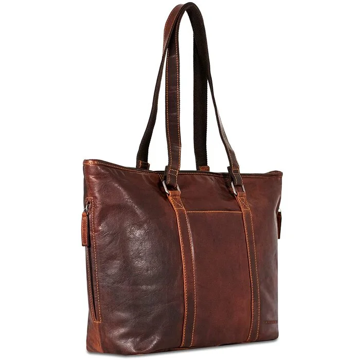 Tote Bag for knitting-Voyager Leather Shopper Tote