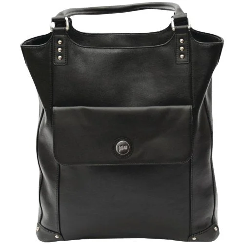 Tote Bag for casual outings-Jill-E Designs E-Go Laptop Tote - Black Leather (373571)