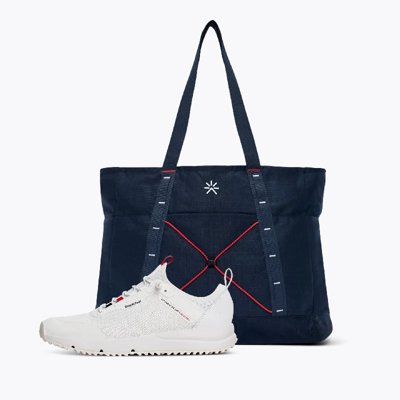 Tote Bag with bold colors-LEQ12 All-Terrain Navy Tote Pack