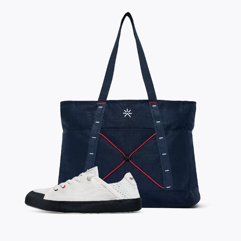 Tote Bag with reinforced bottom-LEQ12 Sunset Navy Tote Pack