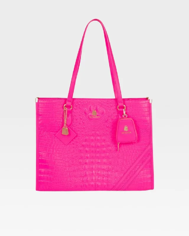 Tote Bag for daily essentials-Apollo 2 Tote Bag in Neon Pink