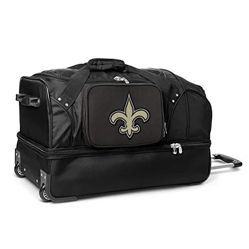 Duffel Bag with top straps-NFL New Orleans Saints Rolling Drop-Bottom Duffel Bag