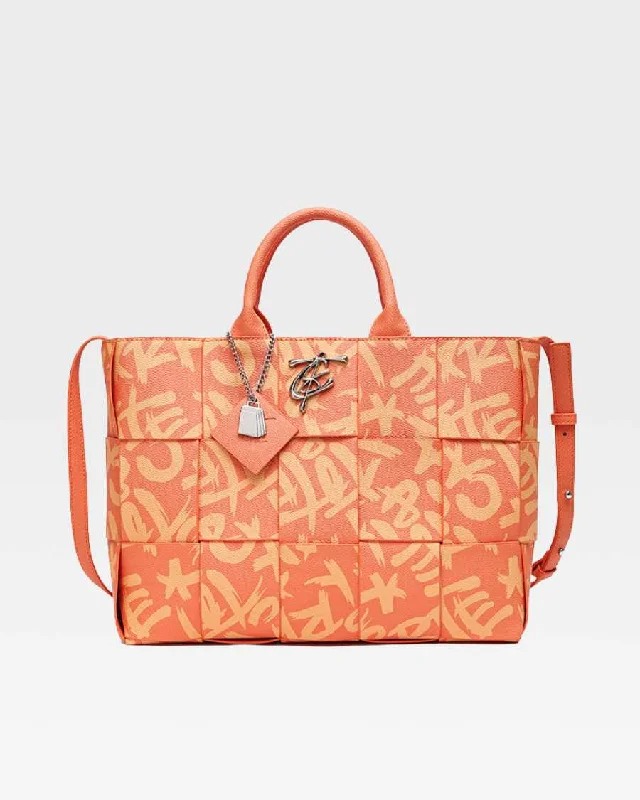 Tote Bag white-Graffiti Tote Bag in Orange