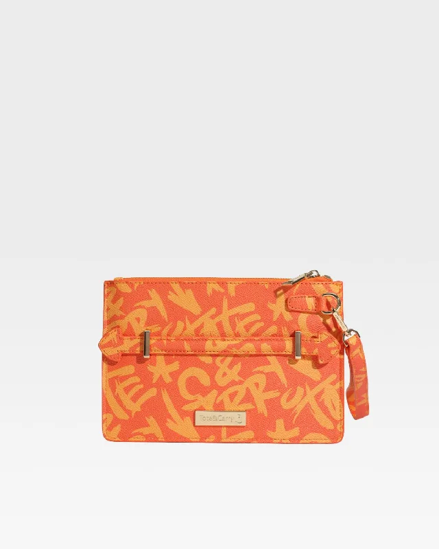 Tote Bag oversized-Tote&Carry Clutch Bag in Orange