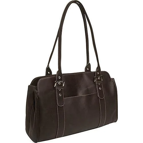 Tote Bag with bold colors-Piel Leather Ladies Buckle Business Tote