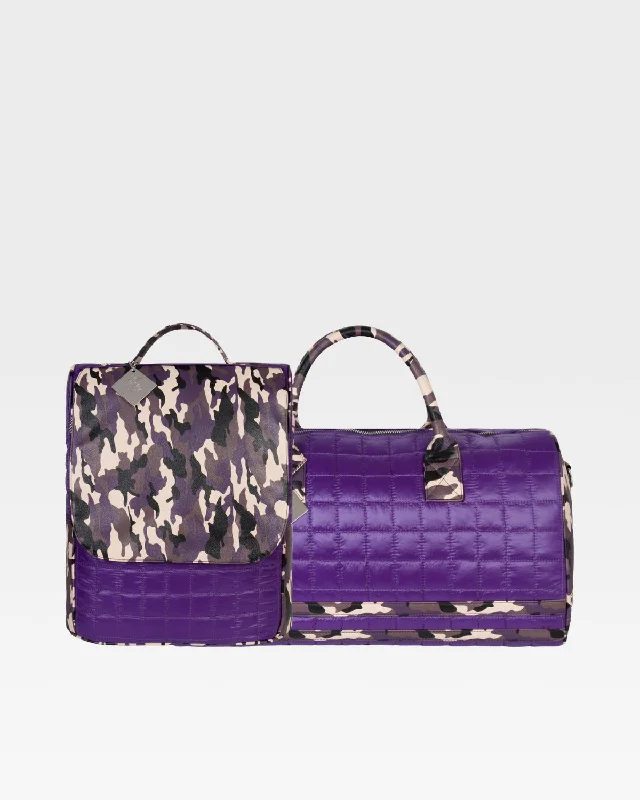 Duffel Bag with polka dots-Pop Tart Travel Set in Purple