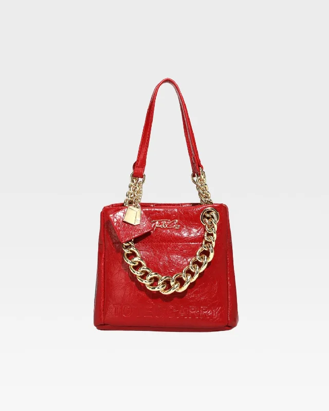 Tote Bag for women-Leather Mini Tote Bag in Red